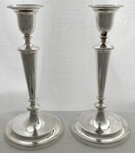 Georgian, George III, Pair of Crested Silver Candlesticks. Sheffield 1793 John Parsons & Co.
