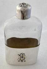 Victorian Silver & Glass Hip Flask. London 1896 Charles & George Asprey