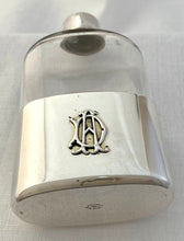 Victorian Silver & Glass Hip Flask. London 1896 Charles & George Asprey