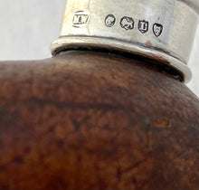 Victorian Silver and Leather Glass Hip Flask. London 1886 Moritz Wolfsky.