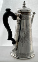 Georgian, George II, Silver Coffee Pot Crested for Baron Monson. London 1731 Thomas Tearle. 29.7 troy ounces.