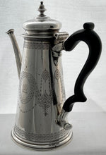 Georgian, George II, Silver Coffee Pot Crested for Baron Monson. London 1731 Thomas Tearle. 29.7 troy ounces.