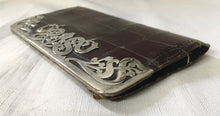 Art Nouveau reptile leather wallet with silver mount. Birmingham 1901 Ludwig Krumm.