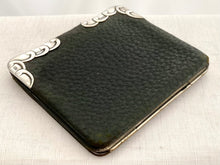 Edwardian Silver Mounted Leather Card Case. Birmingham 1901 Ludwig Krumm.