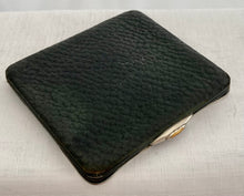 Edwardian Silver Mounted Leather Card Case. Birmingham 1901 Ludwig Krumm.