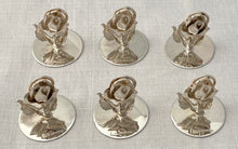 Elizabeth II Silver Rose Place Card Holders, Birmingham 1998/99. 3.2 troy ounces.