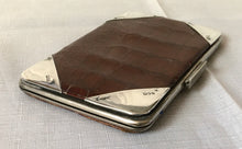 Victorian silver mounted reptile leather card case. London 1899 Henry Matthews.
