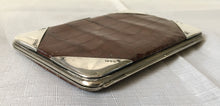 Victorian silver mounted reptile leather card case. London 1899 Henry Matthews.