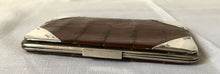 Victorian silver mounted reptile leather card case. London 1899 Henry Matthews.