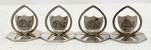 Edwardian Cased Set of Four Silver Place Card Holders. Birmingham 1908-11 John William Barrett. 2.8 troy ounces.