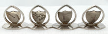 Edwardian Cased Set of Four Silver Place Card Holders. Birmingham 1908-11 John William Barrett. 2.8 troy ounces.