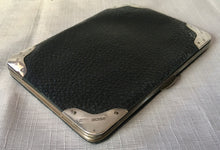 Edwardian silver mounted leather card case. Birmingham 1902 Danziger & Isaacs.