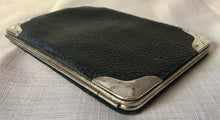 Edwardian silver mounted leather card case. Birmingham 1902 Danziger & Isaacs.