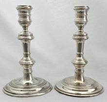 Pair of George I Style Silver Candlesticks. William Comyns & Sons Ltd.