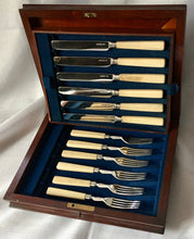 William IV Silver & Ivory Dessert Knives & Forks for Six. Sheffield 1832 Atkin & Oxley.