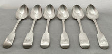 Six Early Victorian Silver Tablespoons. Newcastle 1838 Thomas Watson. 13.2 troy ounces.
