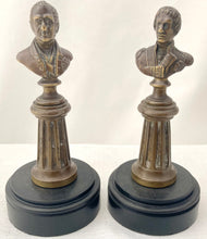 Duke of Wellington & Vice-Admiral Nelson 19th Century Brass Busts.