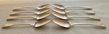 Georgian, George III, Eight Silver Dessert Spoons. London 1811 Richard Crossley. 10 troy ounces.