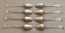 Georgian, George III, Eight Silver Dessert Spoons. London 1811 Richard Crossley. 10 troy ounces.