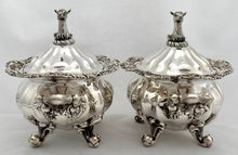 Victorian Pair of Silver Plated Mask Head Sauce Tureens. Birmingham, G.R. Collis & Co., circa 1860.