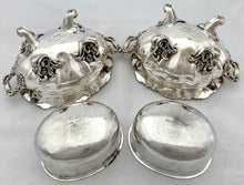 Victorian Pair of Silver Plated Mask Head Sauce Tureens. Birmingham, G.R. Collis & Co., circa 1860.