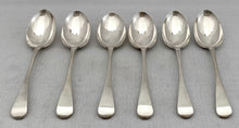 William IV Six Silver Dessert Spoons. York 1832 Barber, Cattle & North. 7.2 troy ounces.