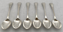 William IV Six Silver Dessert Spoons. York 1832 Barber, Cattle & North. 7.2 troy ounces.