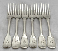 William IV Set of Six Silver Table Forks. London 1831 William Chawner II. 15.2 troy ounces.