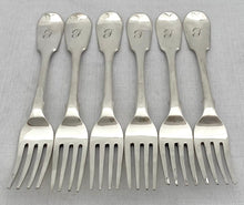 William IV Set of Six Silver Table Forks. London 1831 William Chawner II. 15.2 troy ounces.