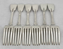 William IV Set of Six Silver Table Forks. London 1831 William Chawner II. 15.2 troy ounces.