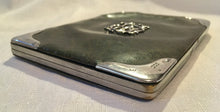 Late Victorian silver mounted leather card case and wallet. London 1899 Franz Schiebner.