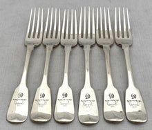 Georgian, George IV, Set of Six Silver Table Forks. London 1824 Thomas Death. 15 troy ounces.