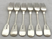 Georgian, George IV, Set of Six Silver Table Forks. London 1824 Thomas Death. 15 troy ounces.