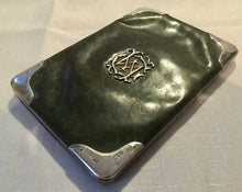 Late Victorian silver mounted leather card case and wallet. London 1899 Franz Schiebner.