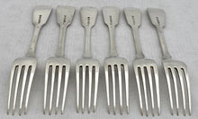 Georgian, George IV, Set of Six Silver Table Forks. London 1824 Thomas Death. 15 troy ounces.
