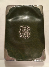 Late Victorian silver mounted leather card case and wallet. London 1899 Franz Schiebner.