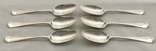 Georgian, George II, Six Silver Hanoverian Pattern Tablespoons. London 1742 Ebenezer Coker. 12 troy ounces.