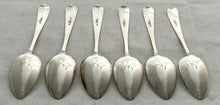 Georgian, George III, Six Scottish Silver Dessert Spoons. Edinburgh 1805 John Graham. 6 troy ounces.