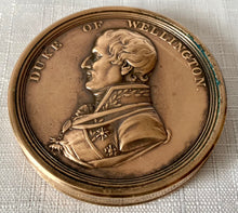 Early 19th Century Duke of Wellington Victories Box Medal with Inserts.