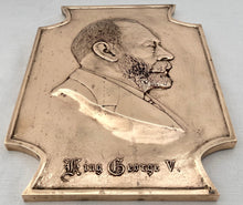 Large George V Gilt Brass Relief Memorial Plaque, Dated 1936.