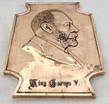 Large George V Gilt Brass Relief Memorial Plaque, Dated 1936.