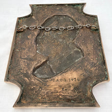 Large George V Gilt Brass Relief Memorial Plaque, Dated 1936.