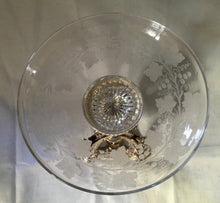 Art Deco Egyptian Revival Silver Plated & Etched Glass Centrepiece.