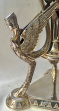 Art Deco Egyptian Revival Silver Plated & Etched Glass Centrepiece.