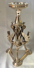 Art Deco Egyptian Revival Silver Plated & Etched Glass Centrepiece.
