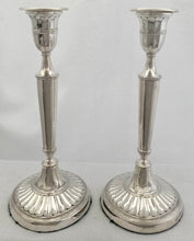Edwardian Pair of Silver Candlesticks. London 1903 Charles & George Asprey.