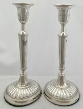 Edwardian Pair of Silver Candlesticks. London 1903 Charles & George Asprey.