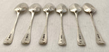 George III Six Silver Teaspoons. London 1810 George Wintle. 2.5 troy ounces.