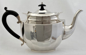 George V Five Piece Silver Tea & Coffee Set. Birmingham 1924 William Devenport. 61 troy ounces.