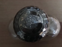 Asprey planished silver gilt and vine etched cut glass hip flask. London 1900 Charles & George Asprey.